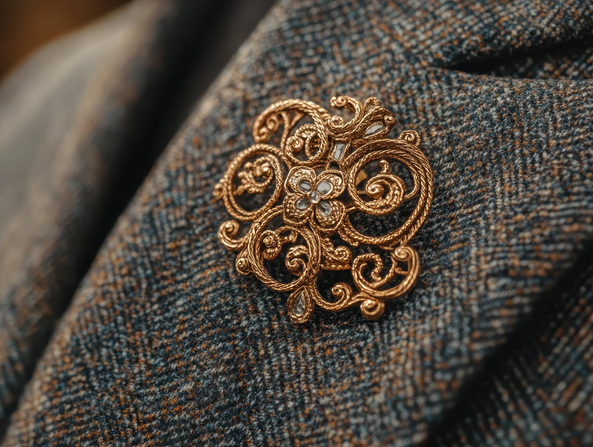 finished embroidered badge on blazer